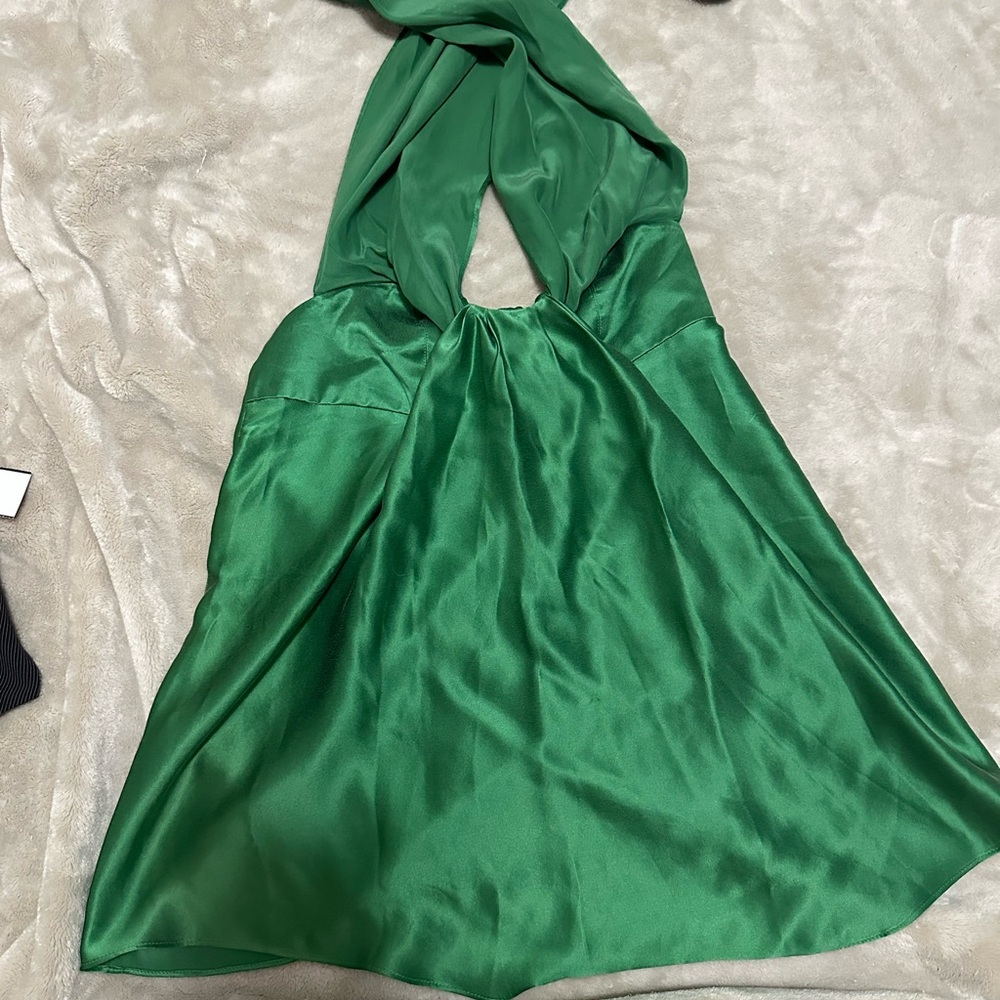 Elegant Green Halter Dress